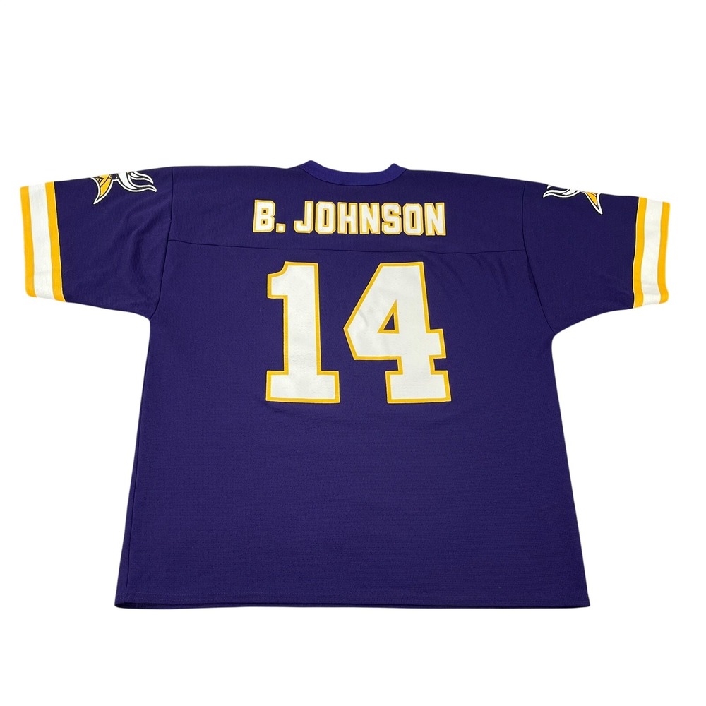 Vintage 90s Minnesota Vikings Brad Johnson #14 Logo 7 Jersey Men's Large RARE